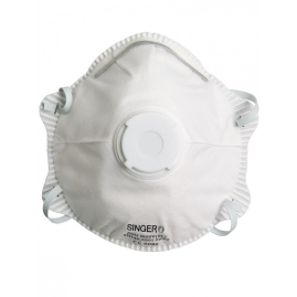 Boîte de 10 masques papiers avec valve FFP1 ou FFP2 Singer Safety AUUMVSL