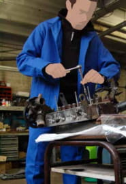 Veste de travail bleu Bugatti 100% coton LMA PLANTOIR / ROULEAU