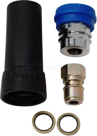 Kit raccord rapide mâle + femelle + pièce anti-cintrage 3/8