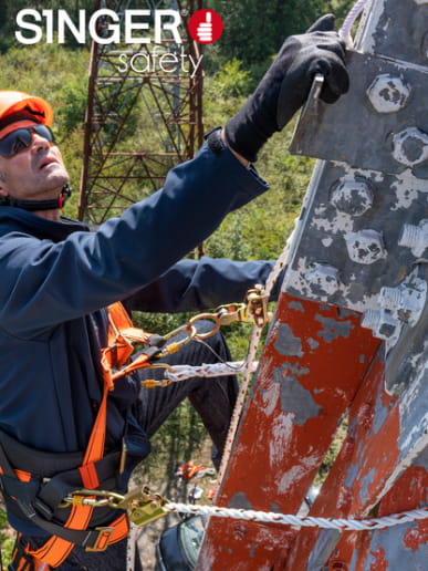 Antichute coulissant pour support d'assurage Singer Safety STOPRO