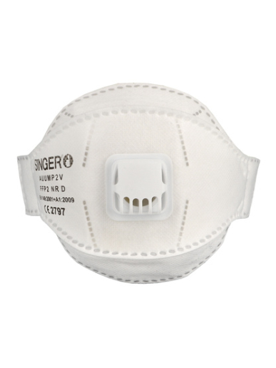 Boîte de 20 demi-masques pliables classiques avec valve FFP2 ou FFP3 Singer Safety AUUMP2V / AUUMP3V