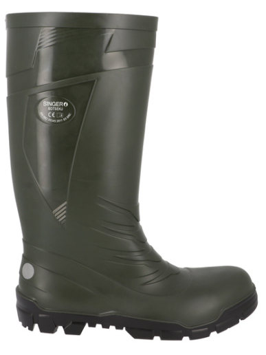 Bottes de sécurité vertes étanches en PVC Singer Safety BOTSEKU