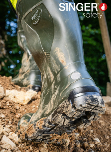Bottes de sécurité vertes étanches en PVC Singer Safety BOTSEKU