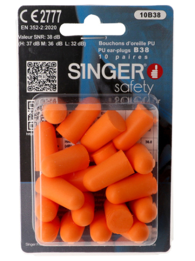 Bouchons d'oreille sans cordon Singer Safety 10B38 / 200B38 / 500B38