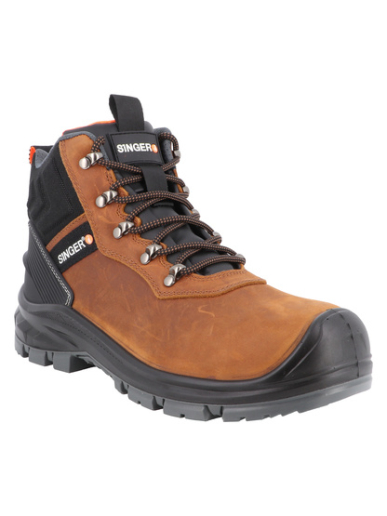 Chaussures de sécurité montantes en cuir pleine fleur Singer Safety NIX S3S FO SR LG SC