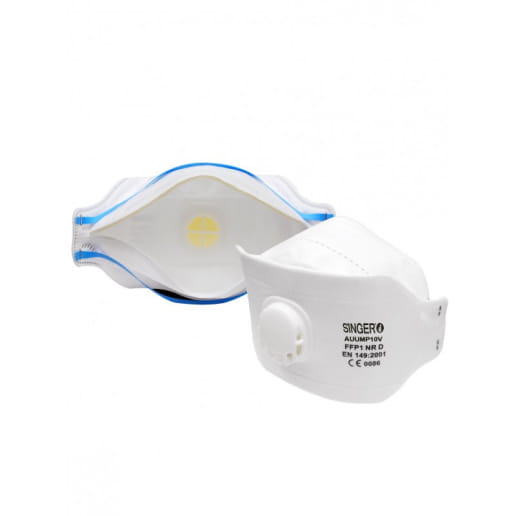 Demi-masque pliable 3 panneaux avec valve (Boite de 20) SINGER SAFETY AUUMPV