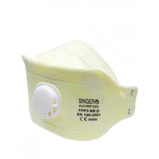 Demi-masque pliable 3 panneaux avec valve (Boite de 20) SINGER SAFETY AUUMPV