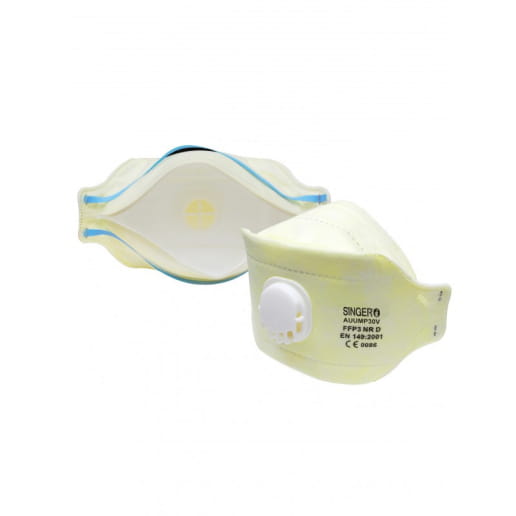 Demi-masque pliable 3 panneaux avec valve (Boite de 20) SINGER SAFETY AUUMPV