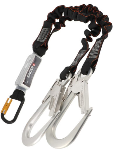 Double longe antichute avec sangle élastiquée longueur 1,5m Singer Safety TWINLUX15