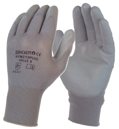 Gants en polyuréthane sans couture Singer Safety NYM213PUG