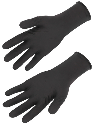 Boîte de 100 gants jetables en nitrile noir non poudrés Singer Safety AUU5000