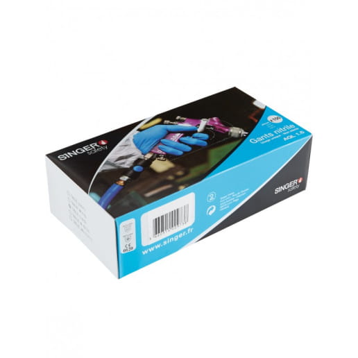 Gants jetables Nitrile bleu (boite de 100) SINGER