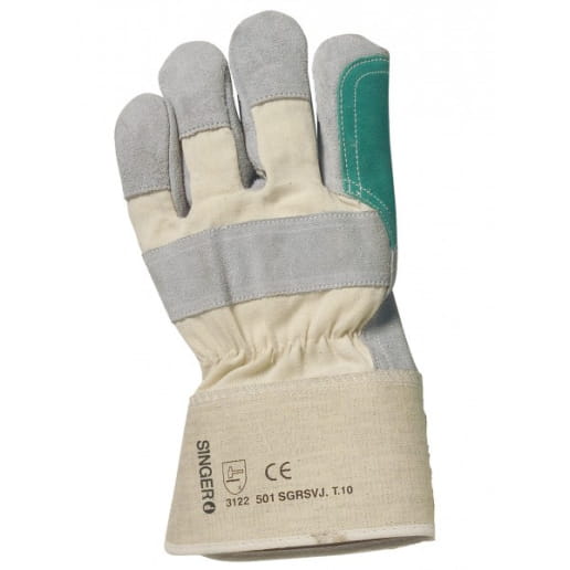 Gants manutention lourde Singer 501SGRSVJ en cuir croûte de bovin