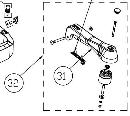 Kit levier latéral gauche pour balayeuse manuelle Nilfisk SW250