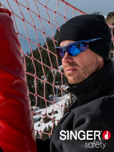 Lunettes de protection solaires bleues Singer Safety EVASHARKBBA