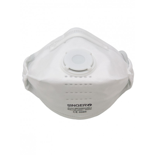 Masque papier pliable avec valve FFP2 ou FFP3 (Boîte de 20) SINGER SAFETY AUUMP200VSL / AUUMP300VSL