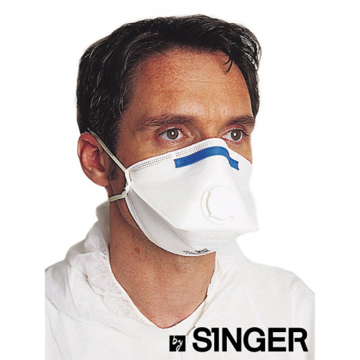 Masque papier pliable avec valve FFP2 ou FFP3 (Boîte de 20) SINGER SAFETY AUUMP200VSL / AUUMP300VSL