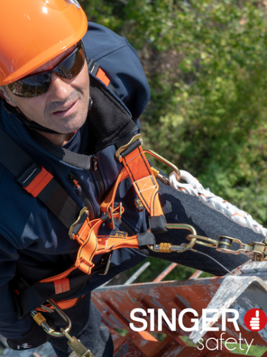 Mousqueton en acier avec fermeture à vis et ouverture 18mm Singer Safety OVABASE