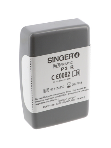 Paire de cartouches à baïonnette P3 R pour demi-masque respiratoire Singer Safety DMS00, DMT et MP600 FRAP3C