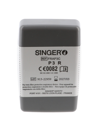 Paire de cartouches à baïonnette P3 R pour demi-masque respiratoire Singer Safety DMS00, DMT et MP600 FRAP3C