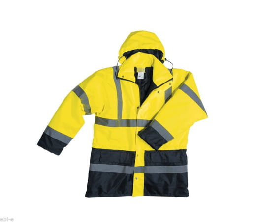 Parka de travail haute visibilité bicolore jaune fluo/bleu SATEXO P91B