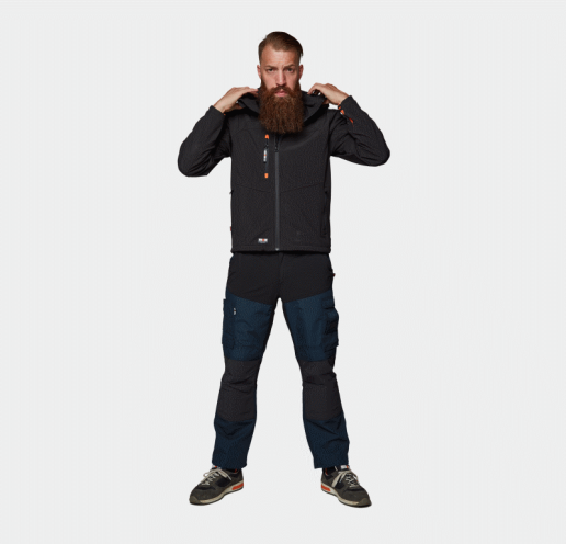 Softshell de travail mixte à capuche amovible Herock Poseidon