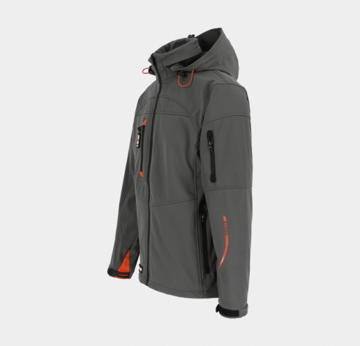 Softshell de travail mixte à capuche amovible Herock Poseidon