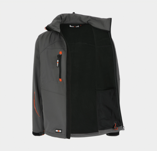 Softshell de travail mixte à capuche amovible Herock Poseidon