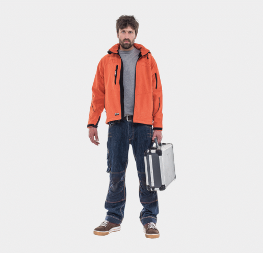 Softshell de travail mixte à capuche amovible Herock Poseidon