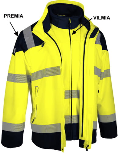 Softshell haute visibilité avec manches détachables Singer Safety VILMIA / VILMIO