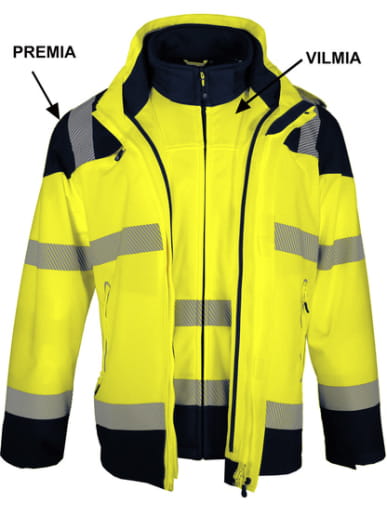Softshell haute visibilité avec manches détachables Singer Safety VILMIA / VILMIO
