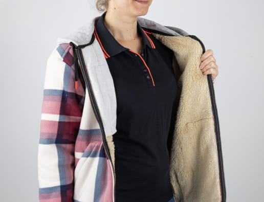 Surchemise polaire à capuche pour femme doublée en sherpa LMA Loan